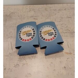MILLER EXTRA LITE 2 SUMMER BLUE KOOZIE 12oz BEER CAN COOZIE NEW